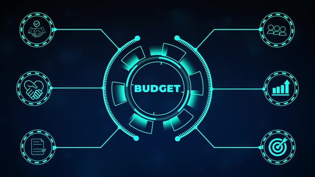 Budge planning and management concept. Company budget allocation for business or project management. Effective and smart budgeting. Plan, review, approve, allocate, analyze and optimize budgets.