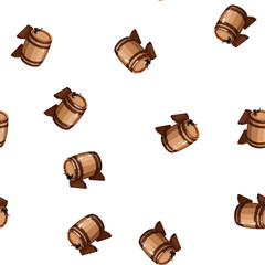 Obraz premium pattern cellar barrel wine cartoon. cellar barrel wine sign vector