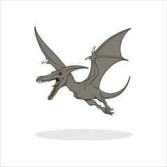 Pteranodon prehistoric dinosaur artwork illustration © WA Design Studio