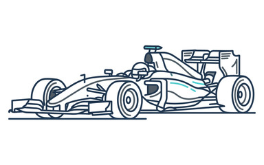 Obraz premium Formula 1 Race Car Outline Vector Illustration