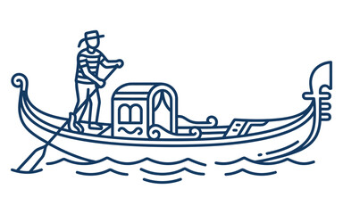 Fototapeta premium Venetian Gondola Vector Illustration