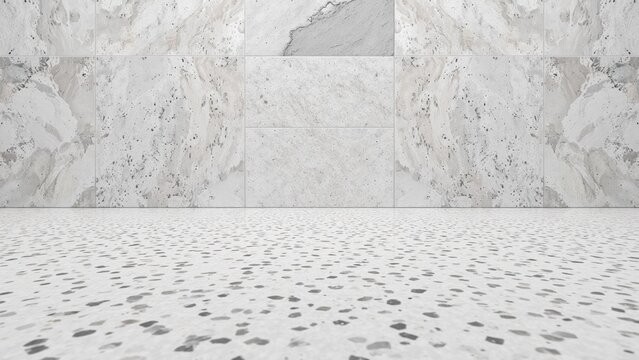 Modern Grey Terrazzo Texture Close-Up
