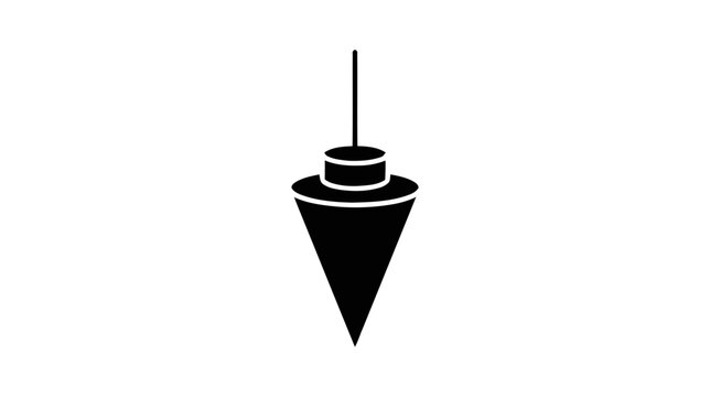 Vector illustration of plumb bob icon, construction tool symbol on a transparent background