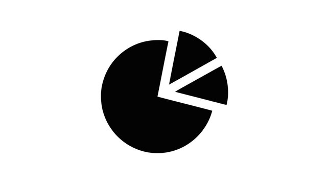 Vector illustration of pie chart icon, business data analysis symbol on a transparent background