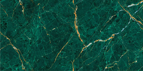 Deep green marble stone texture background with abstract luxury golden veins for elegant interior design architecture wallpaper © MstAlea