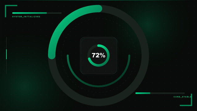 Futuristic digital hud system initializing progress bar screen