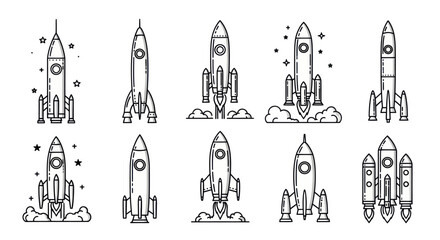 Rocket Ship Icon Set © RamaHima
