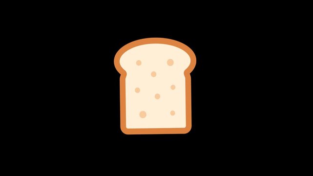 Looped Slice Of White Bread Animation on Alpha Channel