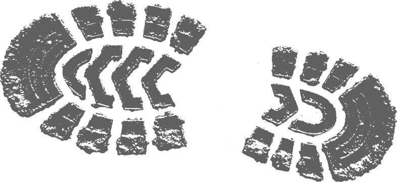 Grunge textured heavy boot footprint stamp
