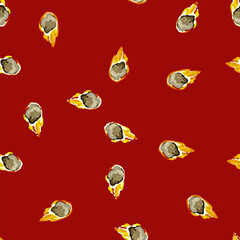 seamless pattern comet meteor cartoon. space asteroid, universe star, fire astronomy comet meteor sign vector © PikePicture