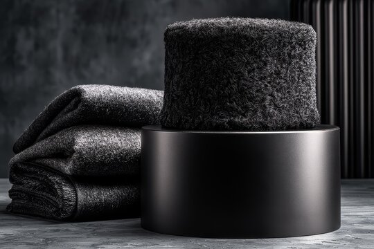 222high detail product photography of traditional garments folde clean corporate interior and modern