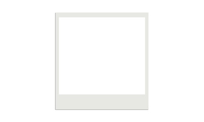 Single white polaroid style photo frame isolated on transparent background for creative scrapbooking and photography. © MSTPINZIRA