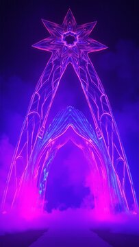 Neon Star Portal Tunnel