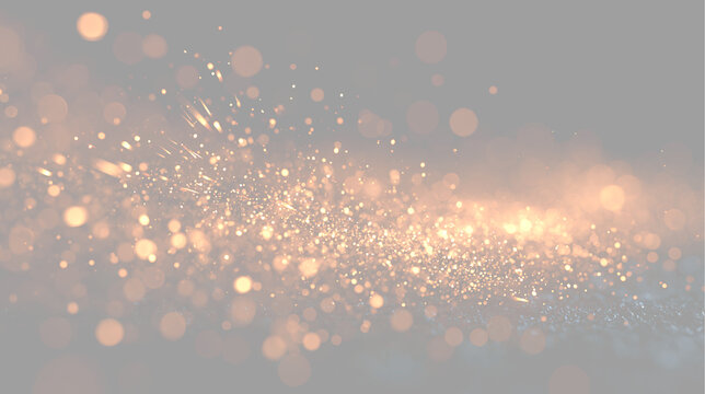 Golden fire sparks overlay on transparent background. Glowing light particles and bokeh effect for design