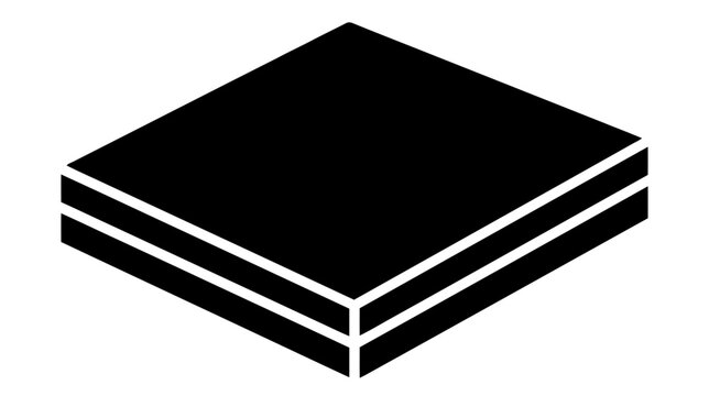 Vector illustration of isometric view of a stacked square plate or layered panel icon on a transparent background