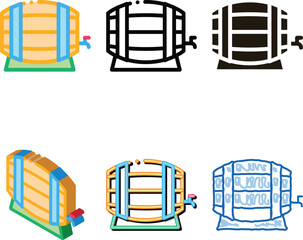 Obraz premium looks wine wooden barrel icon vector. wine wooden barrel sign. color symbol