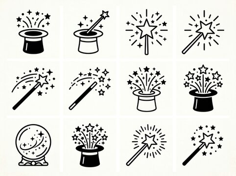 Magician's tools and accessories create magic in a mystical setting with various items.