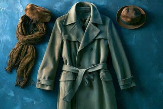 222luxury fashion editorial image of flat lay of heavy wool realistic atmosphere and detailed visual