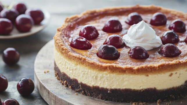 Gigapixel Cheesecake With Cherries And Cream - Standard v2 6x