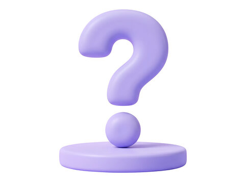 3D render of a question mark icon on a stand with question business information solution creative isolated rendering