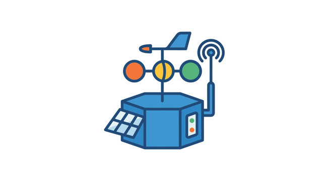 Smart Weather Station with Anemometer, Wind Vane, Solar Panel, and Wi-Fi