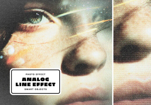 Analog Line Photo Effect For Poster And Social Media Design