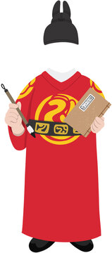 King Sejong Traditional Royal Robe Without Face Illustration