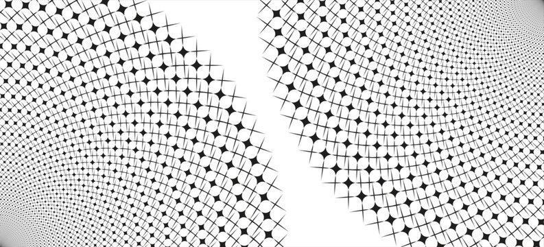Abstract circular geometric guilloche pattern, black and white spirograph rosette vector background