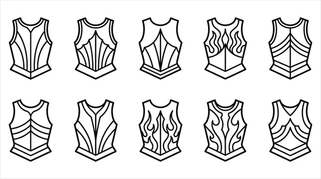 Professional asset sheet of medieval knight armor pauldron shoulder icons collection on a white background