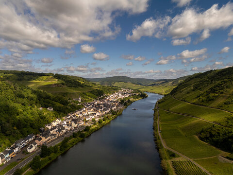 Vast Panorama of Mosel Wine Region Germany