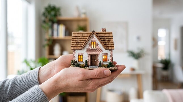 miniature house, model home, small property, residential symbol