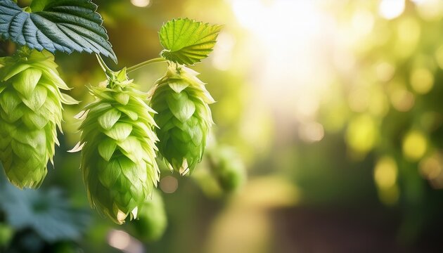 Green Fresh Hops Close Up In A Hop Plantation For Craft Beer Production Hops Green Fresh Close Up Agriculture Harvest