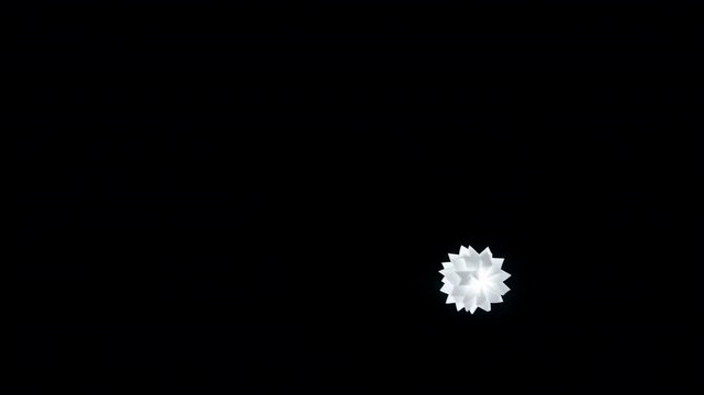 glowing star animation sequence on black background
