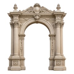 Obraz premium Ornate stone archway with intricate carvings and classical columns.