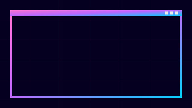 Vaporwave Holographic OS Window Frame Retro Border