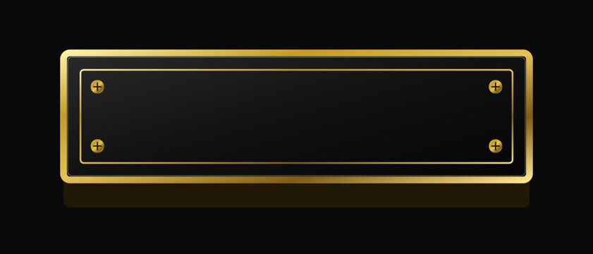Luxury Gold 3D Extruded Plate Banner Premium Element