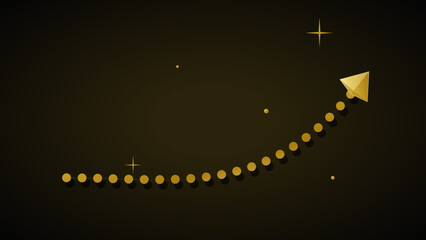 Luxury Gold 3D Dotted Directional Arrow Premium Path © ArsiStudio