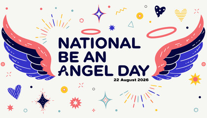 Colorful festive greeting card design for national be an angel day © vectyx2