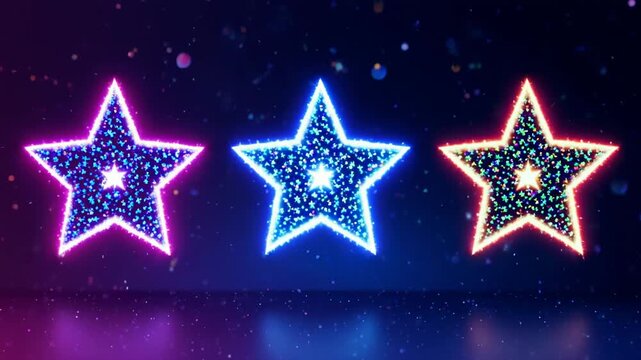 glowing star patterns in dark cosmic space animation