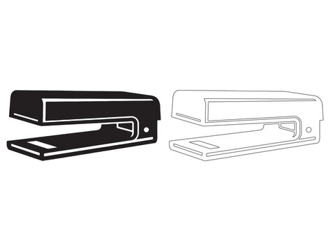 Black stapler with open and closed lid illustration Vector