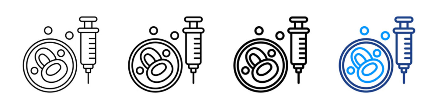 Stem Cell Icon Different Style Outline Collection Set.