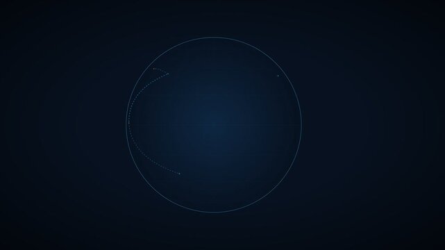 Abstract Digital Globe with Dotted Paths and Orbs