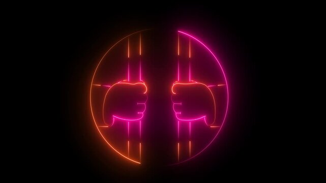 Neon Glowing Prison Bars Animation with Hands Holding Cell Grates in Multi Color Variations