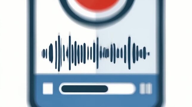 Smartphone recording screen overlay for mobile audio application