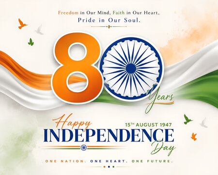 India's 80th independence day celebration vibrant tricolor and national pride