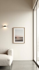 Fototapeta premium Modern Living Room Frame Mockup