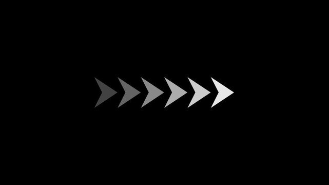 Abstract animated arrow icon concept with looping right direction Minimal glowing arrow sign animation.