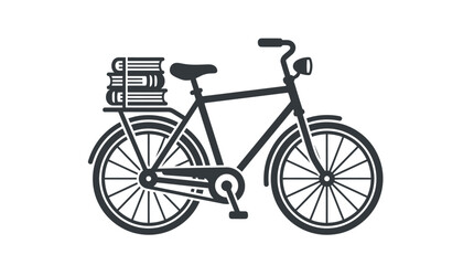 Fototapeta premium Black bicycle with basket attached.