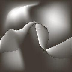 Abstract monochrome metallic gray fluid gradient background with elegant 3D blended waves © SarifinJahan