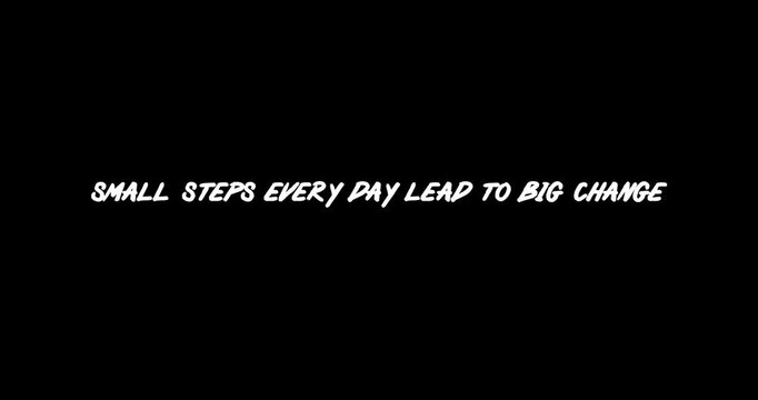 Small Steps Every Day Lead to Big Change motivational text animation, a gentle reminder that consistency creates lasting results. Perfect for social media, reels, and inspiration